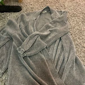 Soft gray chenille cardigan